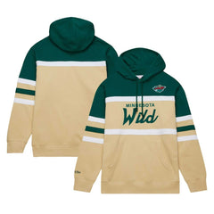 Minnesota Wild Mitchell & Ness Head Coach Pullover Hoodie - Cream/Green | US 201112905