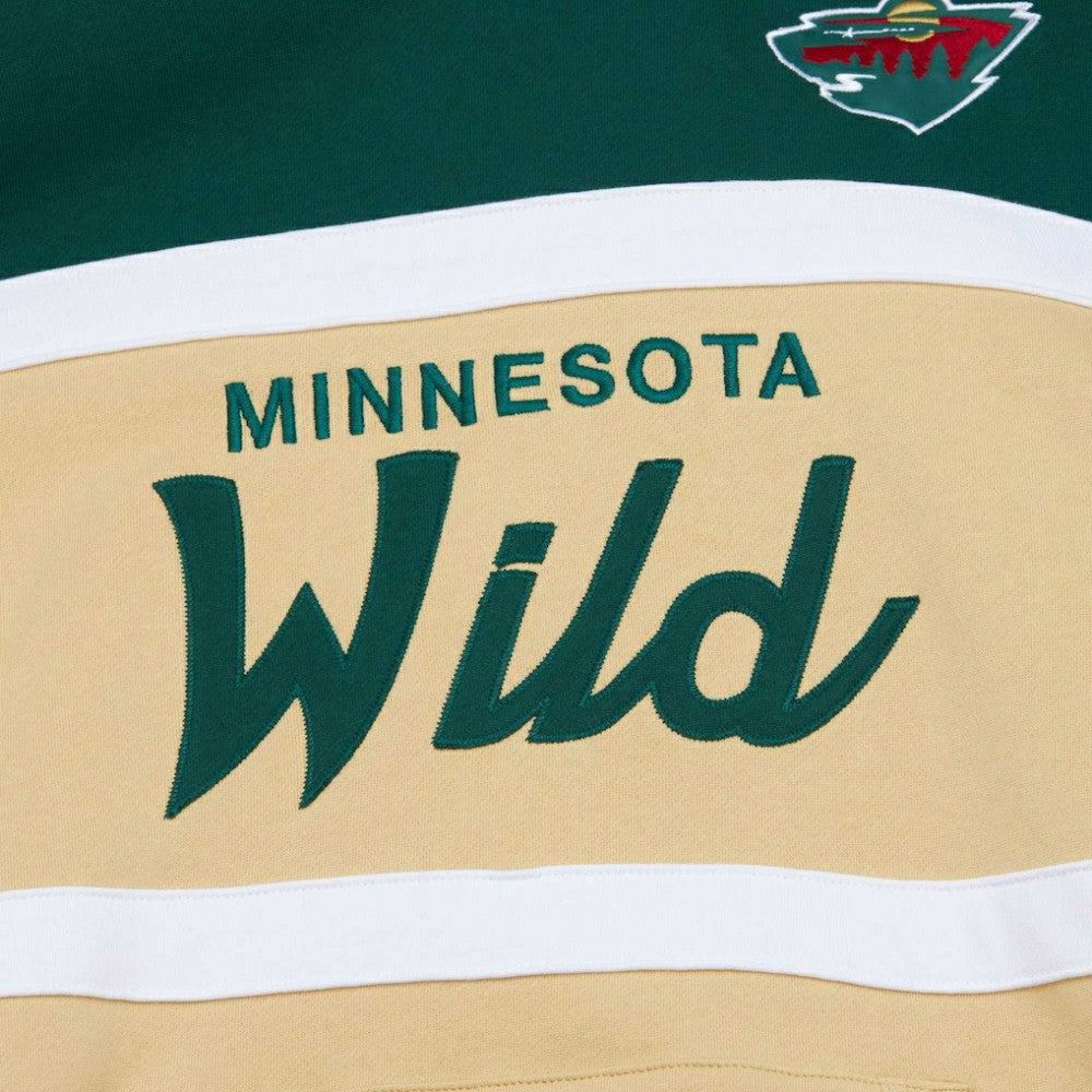 Minnesota Wild Mitchell & Ness Head Coach Pullover Hoodie - Cream/Green | US 201112905