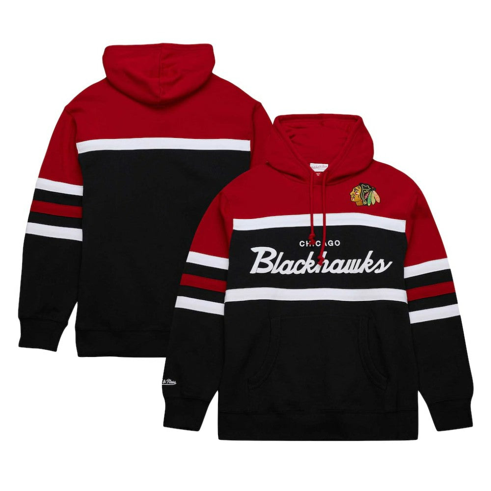 Chicago Blackhawks Mitchell & Ness Head Coach Pullover Hoodie - Black/Red | US 201112911