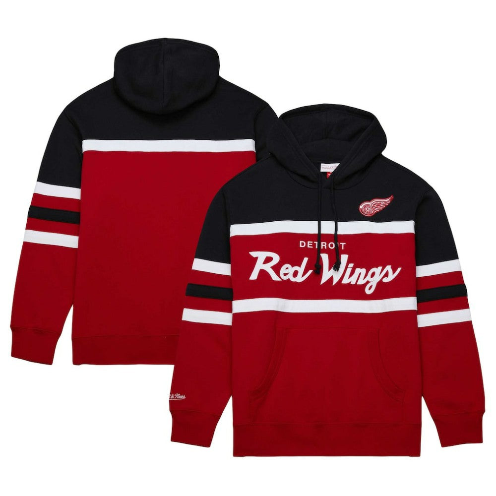 Detroit Red Wings Mitchell & Ness Head Coach Pullover Hoodie - Red/Black | US 201112913