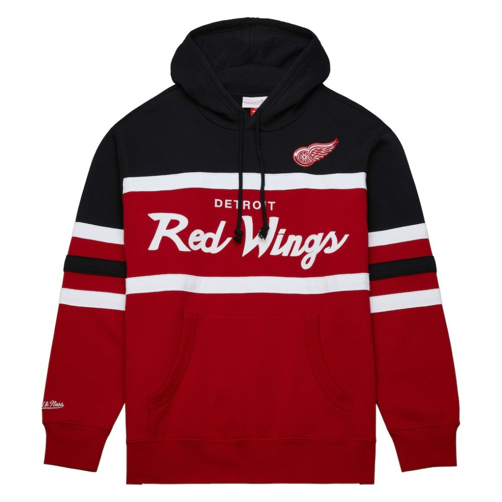 Detroit Red Wings Mitchell & Ness Head Coach Pullover Hoodie - Red/Black | US 201112913