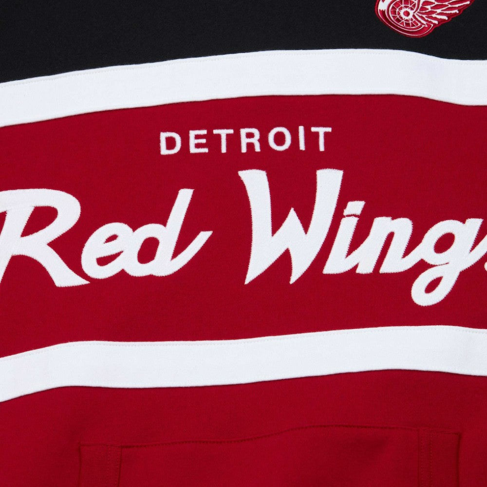 Detroit Red Wings Mitchell & Ness Head Coach Pullover Hoodie - Red/Black | US 201112913