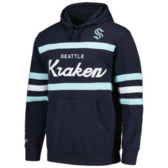 Seattle Kraken Mitchell & Ness Head Coach Pullover Hoodie - Deep Sea Blue | US 201112920
