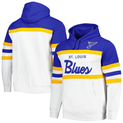 St. Louis Blues Mitchell & Ness Head Coach Pullover Hoodie - White/Blue | US 201112921
