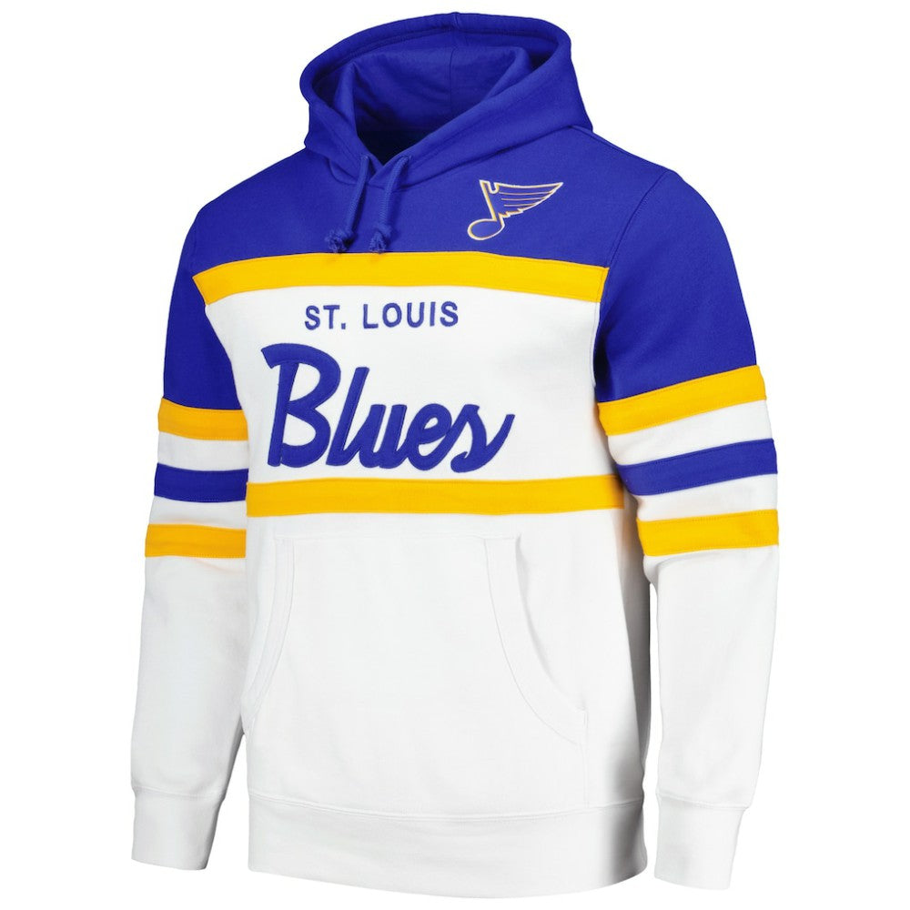 St. Louis Blues Mitchell & Ness Head Coach Pullover Hoodie - White/Blue | US 201112921