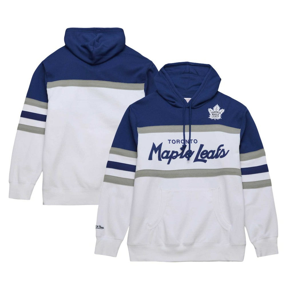 Toronto Maple Leafs Mitchell & Ness Head Coach Pullover Hoodie - White/Blue | US 201112923
