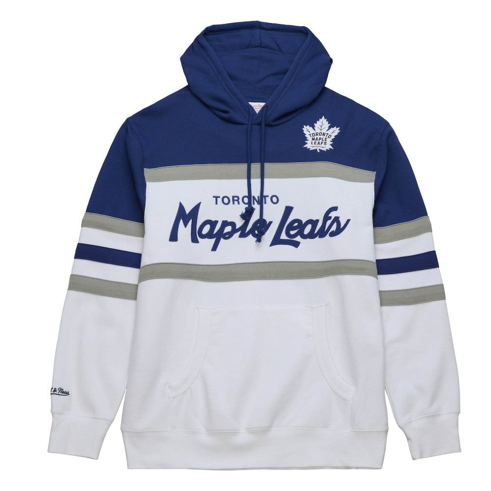 Toronto Maple Leafs Mitchell & Ness Head Coach Pullover Hoodie - White/Blue | US 201112923