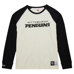 Pittsburgh Penguins Mitchell & Ness Legendary Slub Vintage Raglan Long Sleeve T-Shirt - Cream | US 201112933