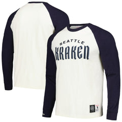 Seattle Kraken Mitchell & Ness Legendary Slub Vintage Raglan Long Sleeve T-Shirt - Cream | US 201112934