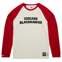 Chicago Blackhawks Mitchell & Ness Legendary Slub Vintage Raglan Long Sleeve T-Shirt - Cream | US 201112939