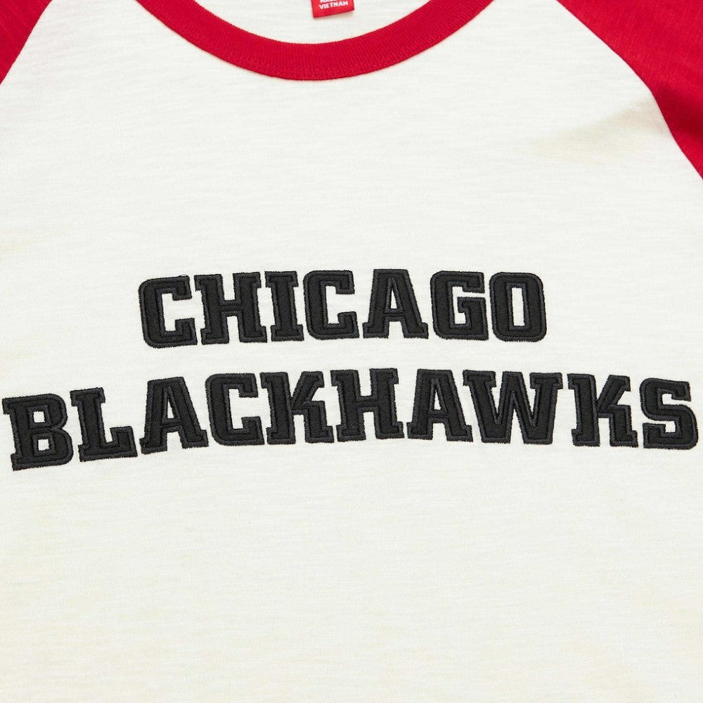 Chicago Blackhawks Mitchell & Ness Legendary Slub Vintage Raglan Long Sleeve T-Shirt - Cream | US 201112939