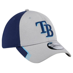 Tampa Bay Rays New Era Visor Trim 39THIRTY Flex Hat - Gray/Navy Hats