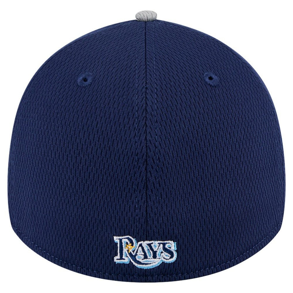 Tampa Bay Rays New Era Visor Trim 39THIRTY Flex Hat - Gray/Navy Hats