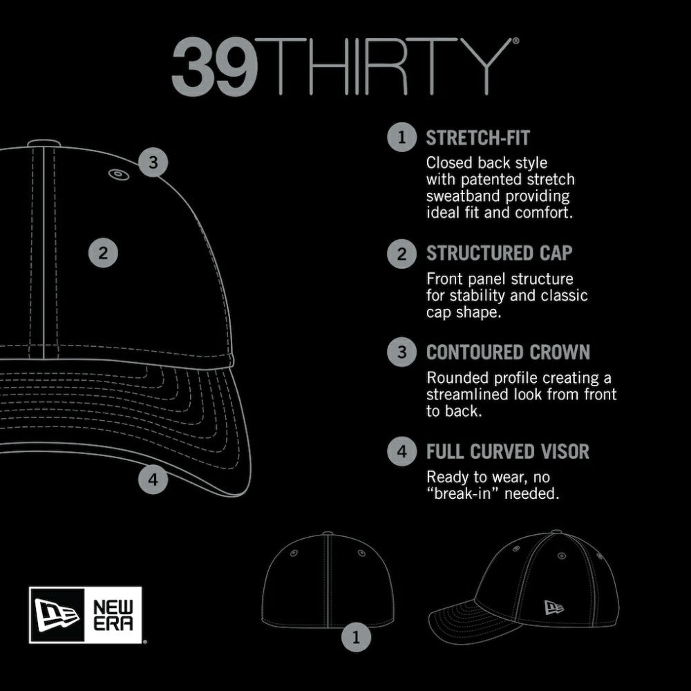 Tampa Bay Rays New Era Visor Trim 39THIRTY Flex Hat - Gray/Navy Hats