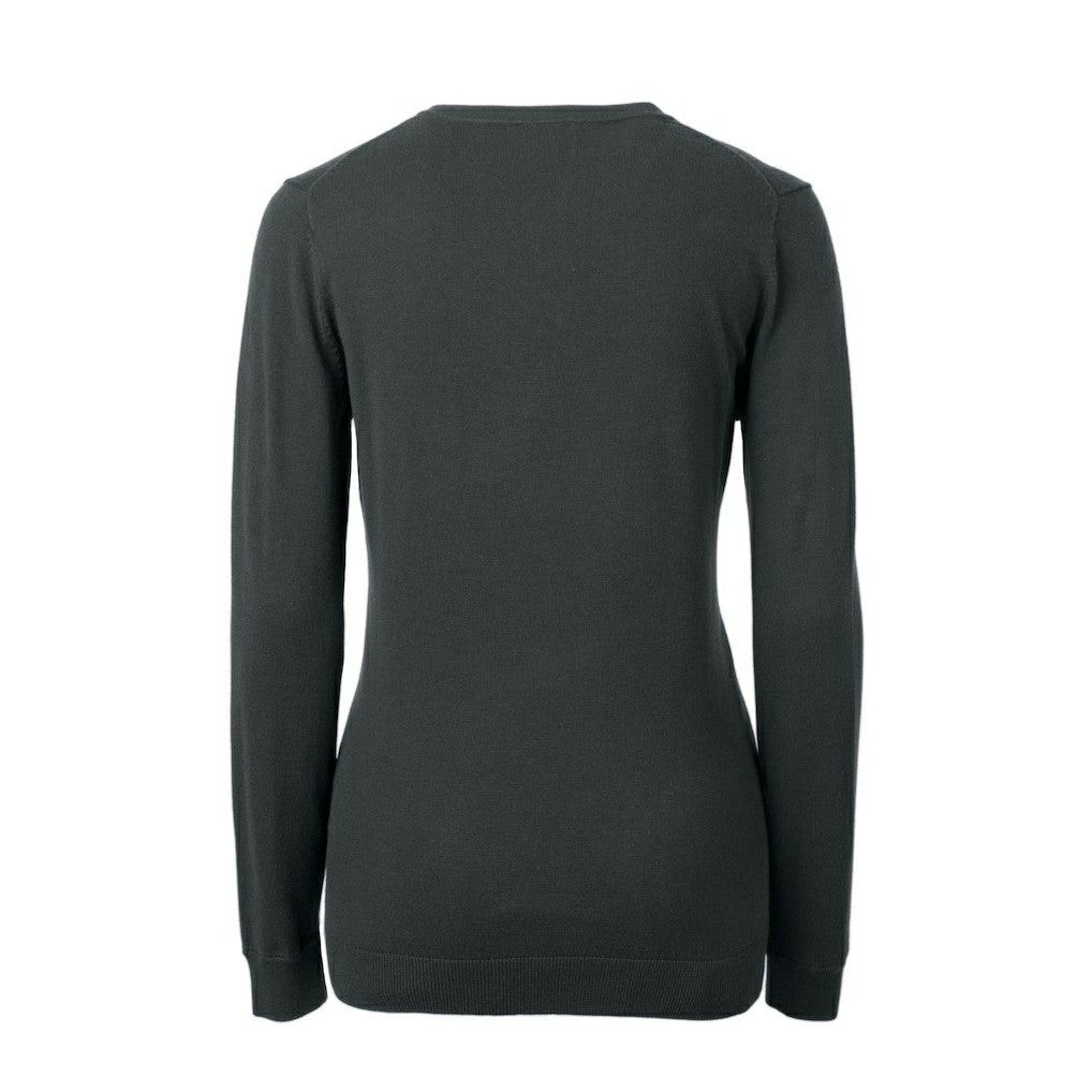Atlanta Falcons Cutter & Buck Women's Throwback Logo Lakemont Tri-Blend V-Neck Pullover Sweater - Heather Charcoal Pullover