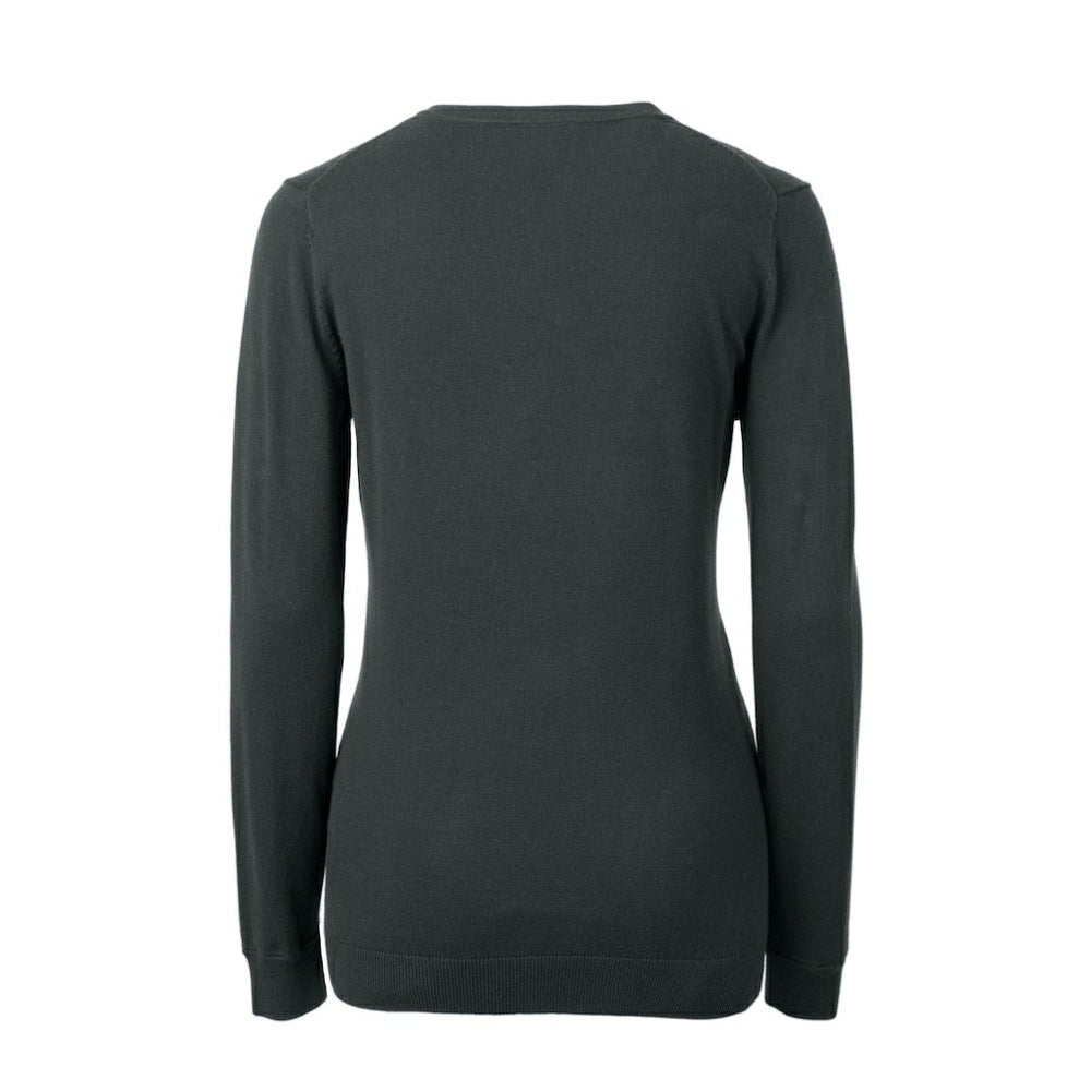 Atlanta Falcons Cutter & Buck Women's Throwback Logo Lakemont Tri-Blend V-Neck Pullover Sweater - Heather Charcoal Pullover