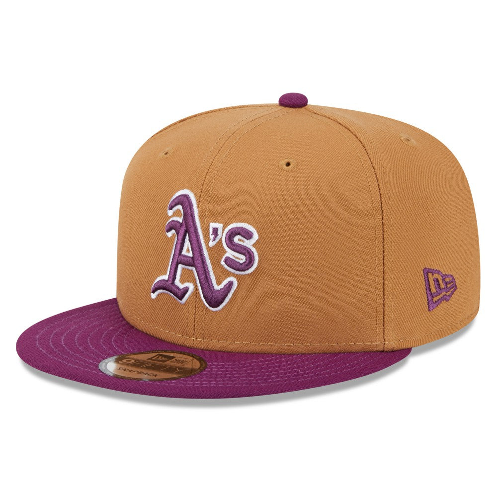 Athletics New Era Color Pack Two-Tone 9FIFTY Snapback Hat - Brown/Purple Hats