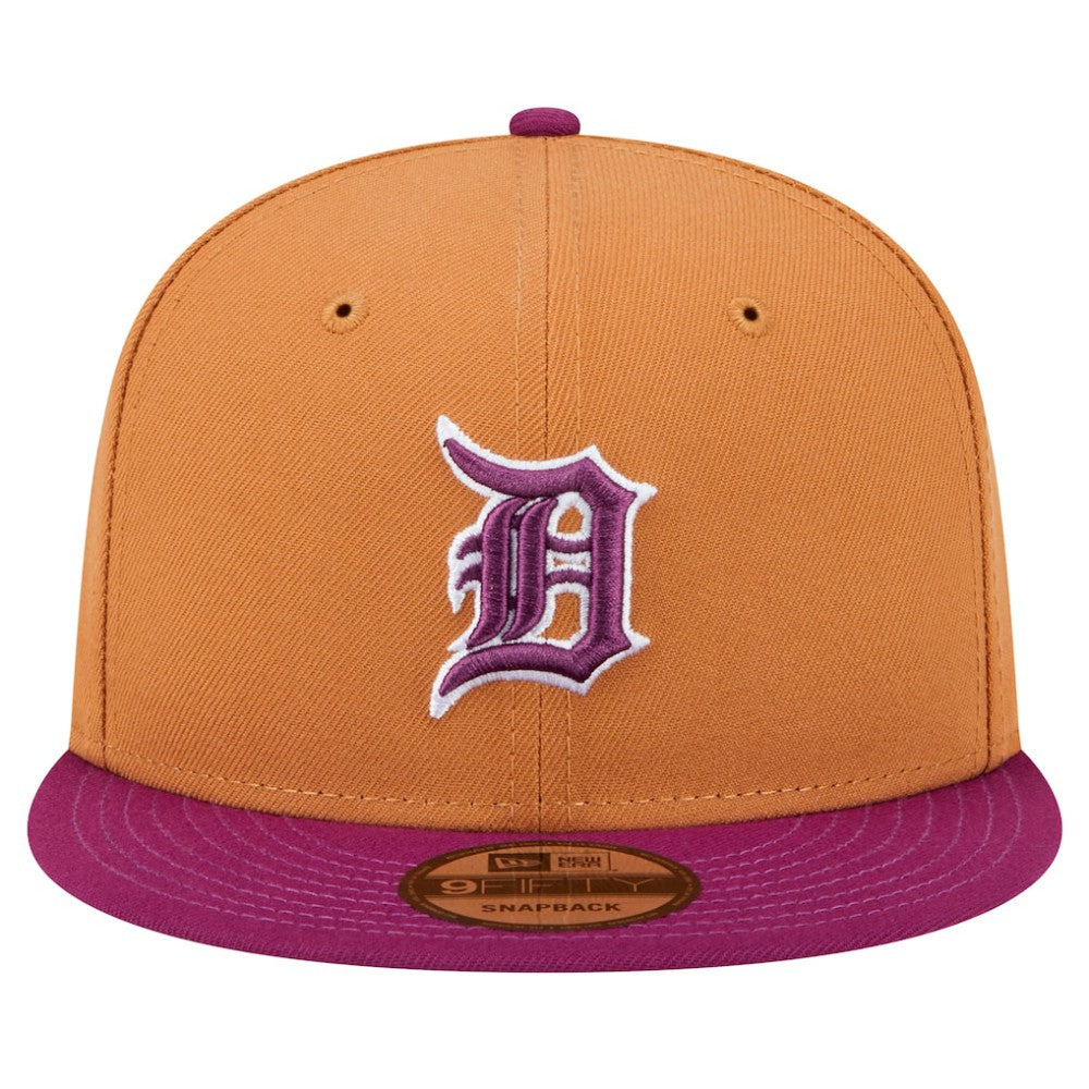 Detroit Tigers New Era Color Pack Two-Tone 9FIFTY Snapback Hat - Brown/Purple Hats