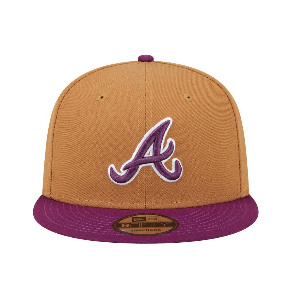 Atlanta Braves New Era Color Pack Two-Tone 9FIFTY Snapback Hat - Brown/Purple Hats