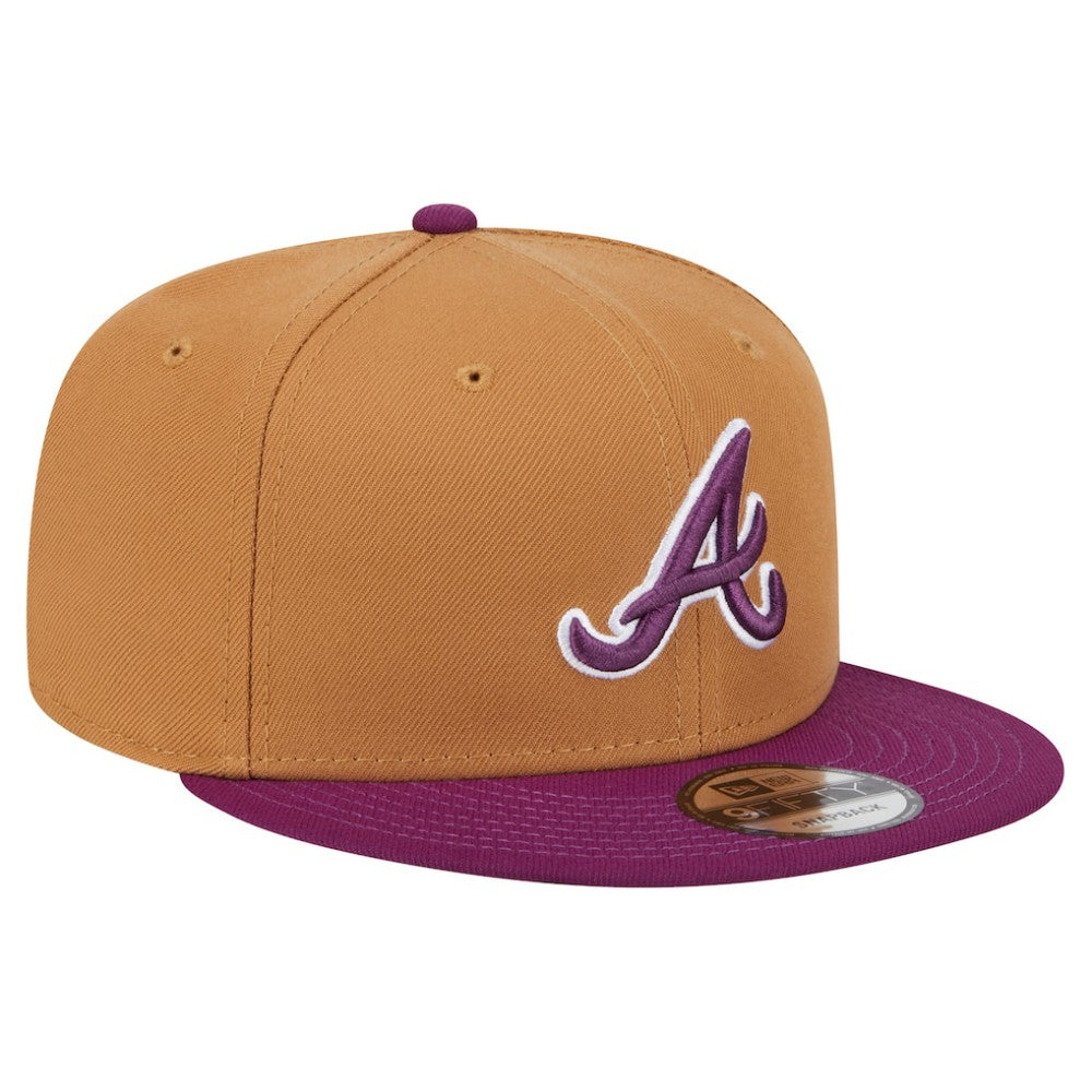 Atlanta Braves New Era Color Pack Two-Tone 9FIFTY Snapback Hat - Brown/Purple Hats