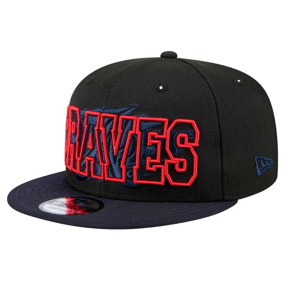 Atlanta Braves New Era Splatter 9FIFTY Snapback Hat - Black Hats