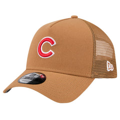 Chicago Cubs New Era A-Frame Trucker 9FORTY Adjustable Hat - Brown Hats