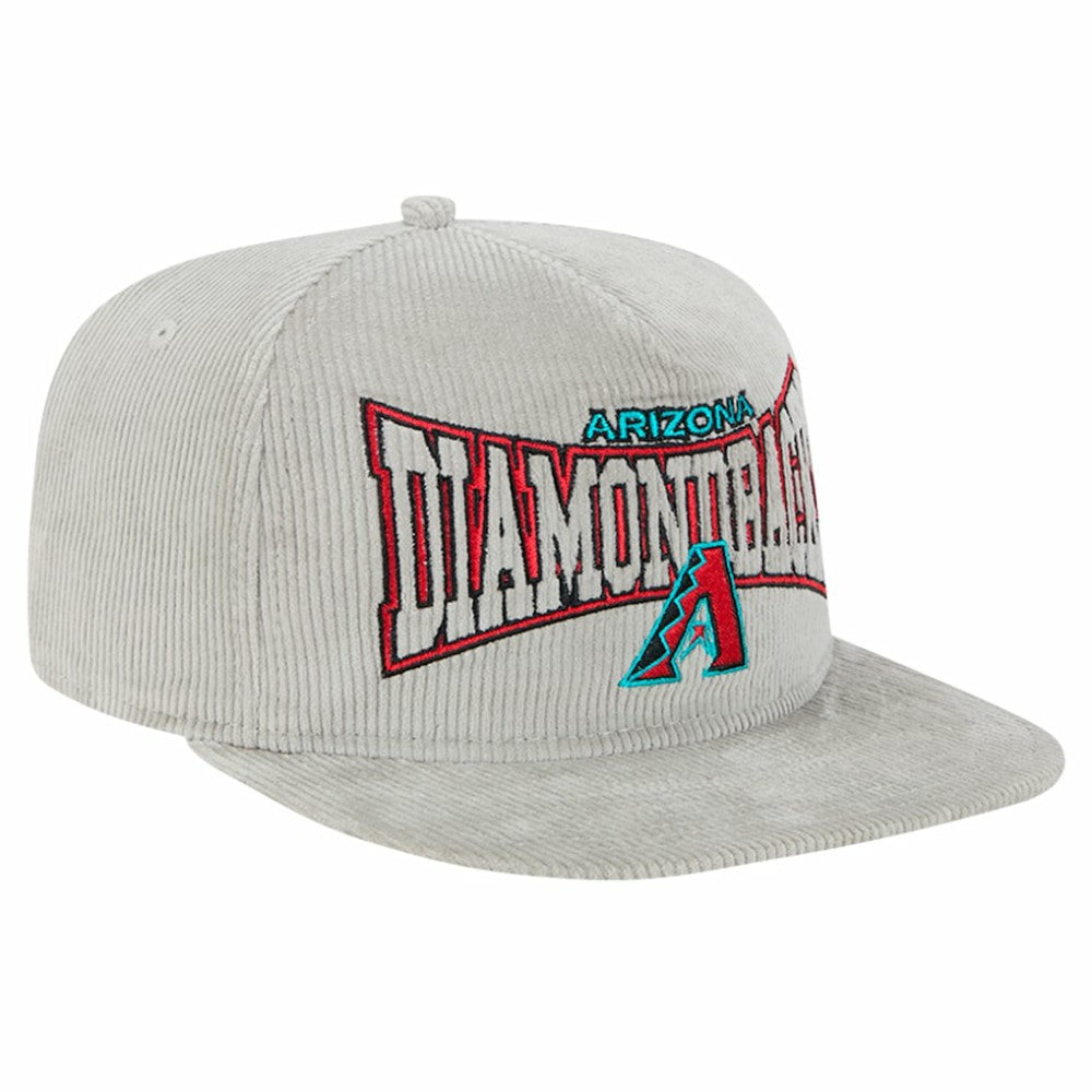 New Era Arizona Diamondbacks Gray Corduroy Golfer Snapback Hat Hats