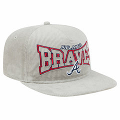 New Era Atlanta Braves Gray Corduroy Golfer Snapback Hat Hats