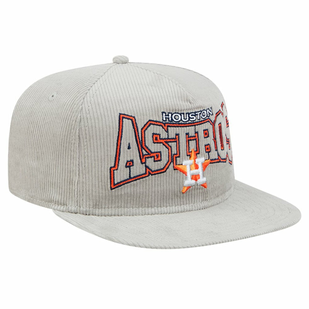New Era Houston Astros Gray Corduroy Golfer Snapback Hat Hats