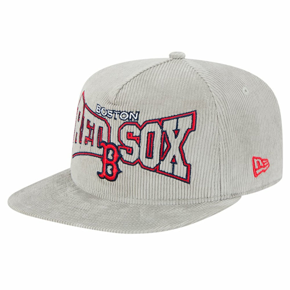 New Era Boston Red Sox Gray Corduroy Golfer Snapback Hat Hats