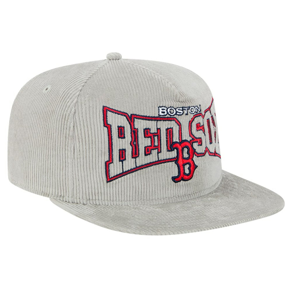 New Era Boston Red Sox Gray Corduroy Golfer Snapback Hat Hats