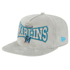 New Era Miami Marlins Gray Corduroy Golfer Snapback Hat Hats