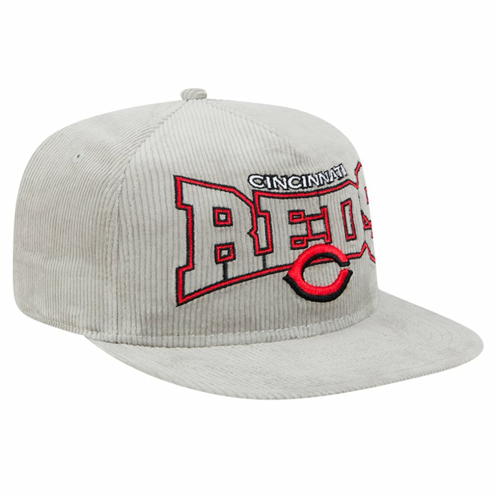 New Era Cincinnati Reds Gray Corduroy Golfer Snapback Hat Hats