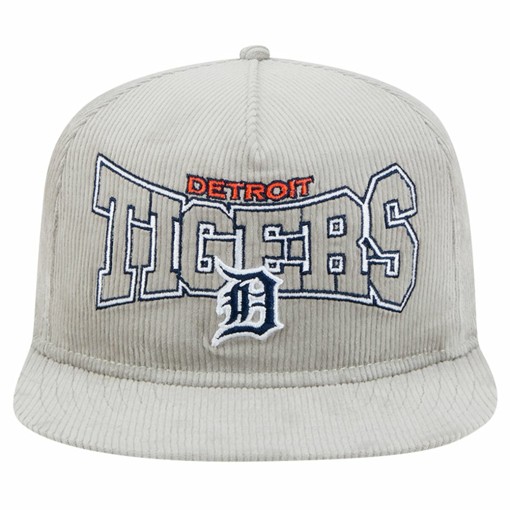 New Era Detroit Tigers Gray Corduroy Golfer Snapback Hat Hats