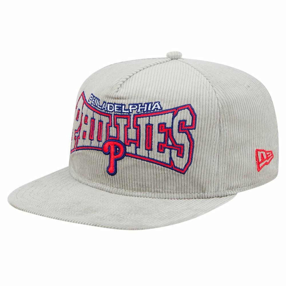 New Era Philadelphia Phillies Gray Corduroy Golfer Snapback Hat Hats