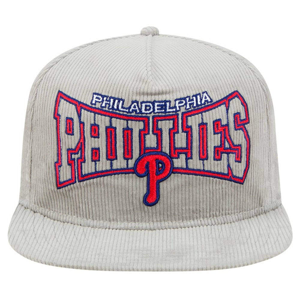New Era Philadelphia Phillies Gray Corduroy Golfer Snapback Hat Hats