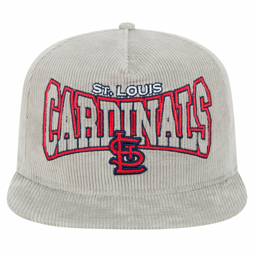 New Era St. Louis Cardinals Gray Corduroy Golfer Snapback Hat Hats
