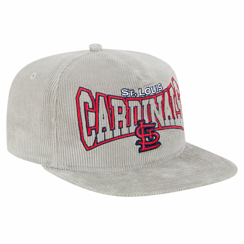 New Era St. Louis Cardinals Gray Corduroy Golfer Snapback Hat Hats