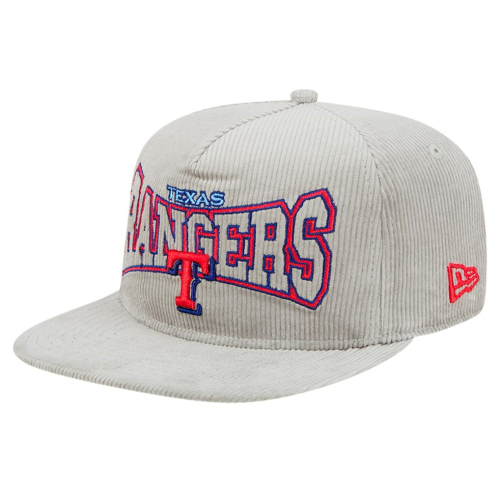 New Era Texas Rangers Gray Corduroy Golfer Snapback Hat Hats