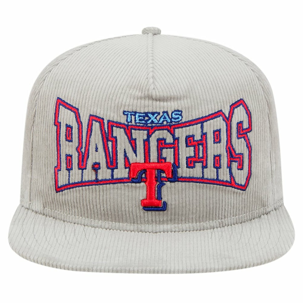 New Era Texas Rangers Gray Corduroy Golfer Snapback Hat Hats