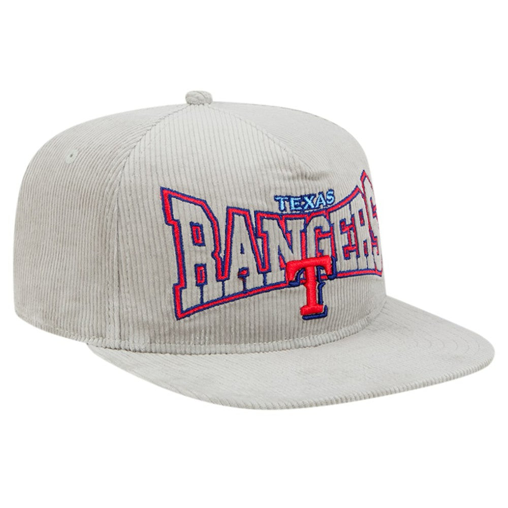 New Era Texas Rangers Gray Corduroy Golfer Snapback Hat Hats