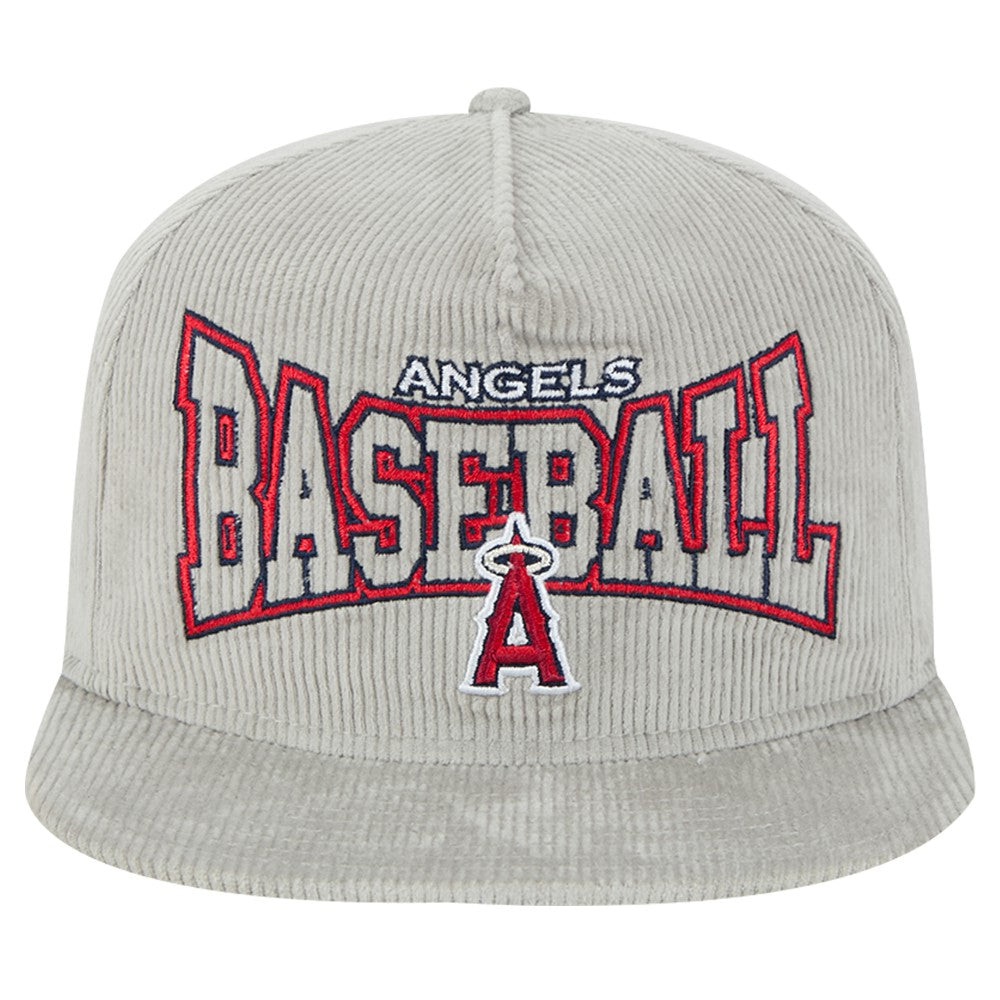 New Era Los Angeles Angels Gray Corduroy Golfer Snapback Hat Hats