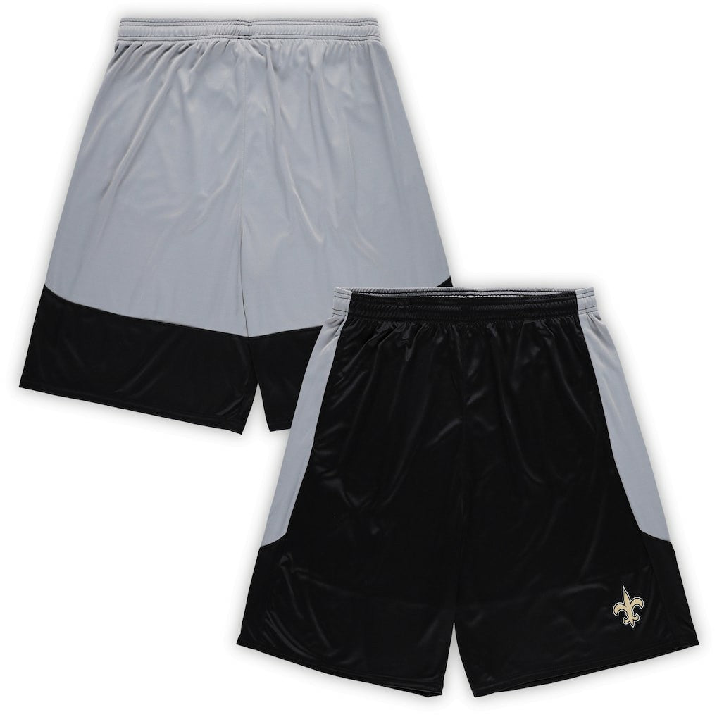 New Orleans Saints Big & Tall Team Logo Shorts - Black Shorts