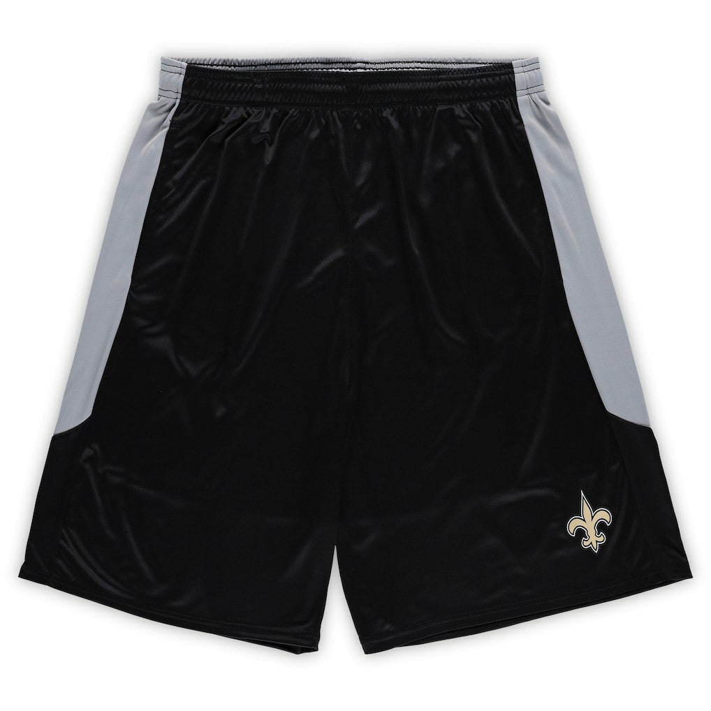 New Orleans Saints Big & Tall Team Logo Shorts - Black Shorts