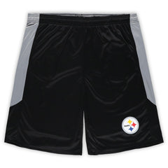Pittsburgh Steelers Big & Tall Team Logo Shorts - Black Shorts