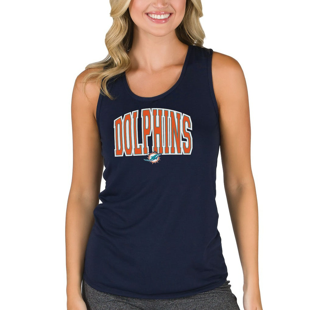 Miami Dolphins Concepts Sport Women's Marathon Racer Back Tank Top - Navy Tops