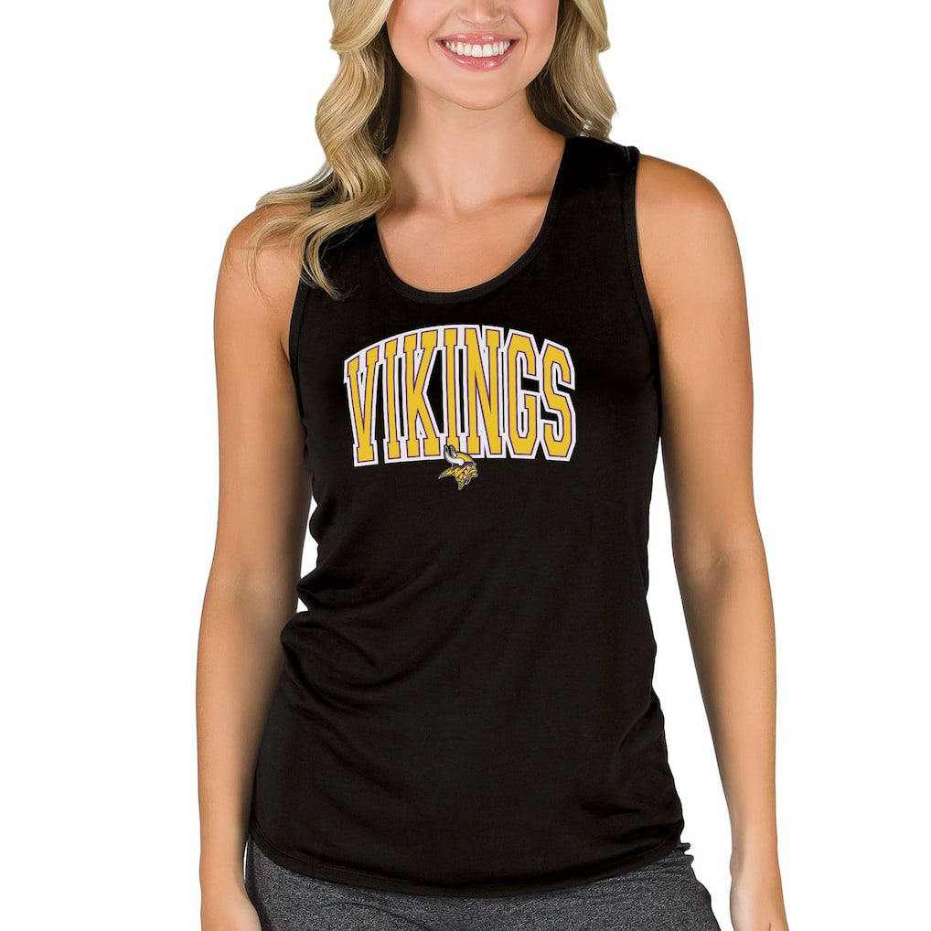 Minnesota Vikings Concepts Sport Women's Marathon Racer Back Tank Top - Black Tops