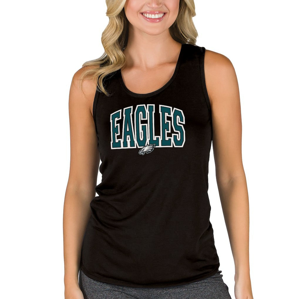 Philadelphia Eagles Concepts Sport Women's Marathon Racer Back Tank Top - Black Tops