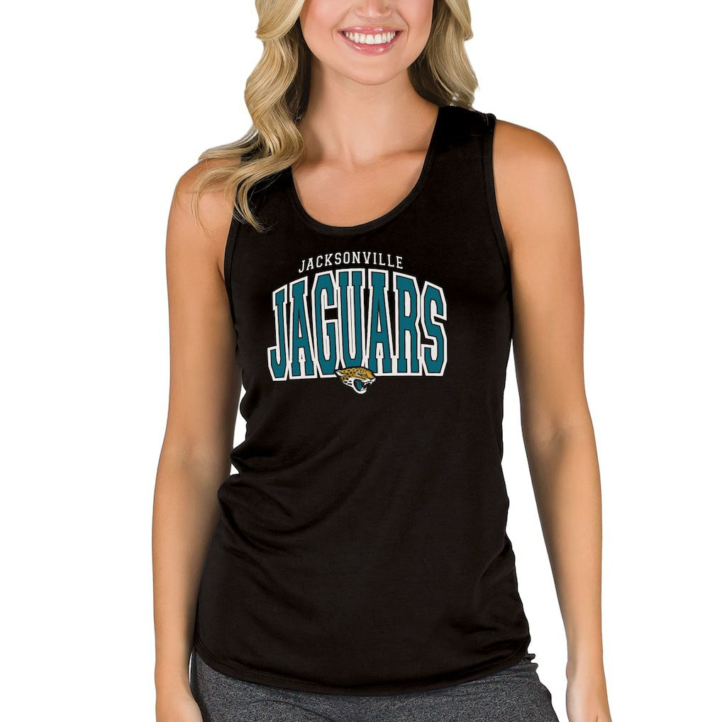 Jacksonville Jaguars Concepts Sport Women's Marathon Racer Back Tank Top - Black Tops