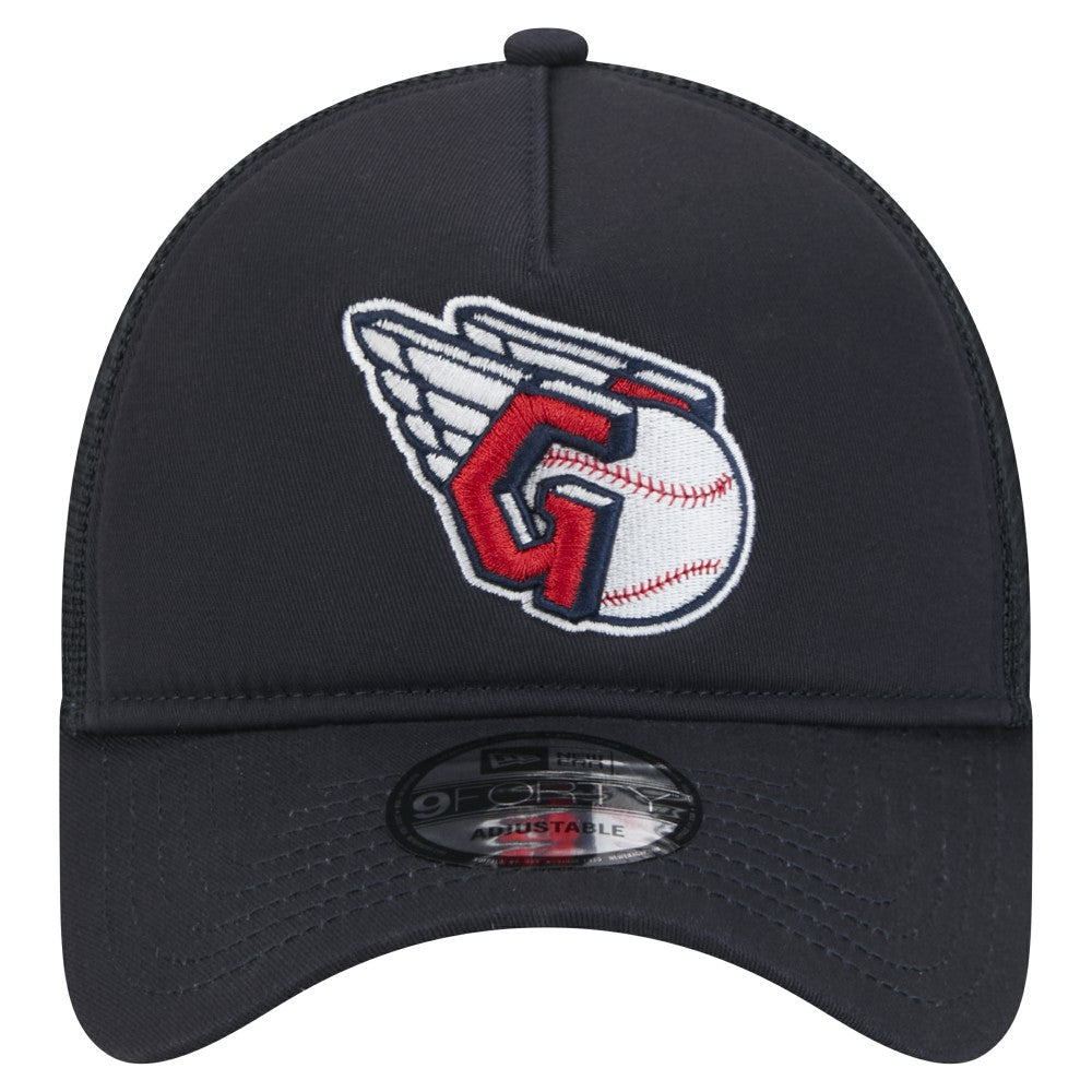 Cleveland Guardians New Era 9FORTY A-Frame Trucker Adjustable Hat - Navy Hats